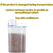 Load image into Gallery viewer, 1.5kg/2kg Dog Cat Food Pail Plastic Storage Tank with Measuring Cup Container Moisture-proof Sealed Jar Pet Supplies Accessories
