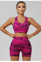 Load image into Gallery viewer, Women Seamless Tie Dye Yoga Set Quick Dry Sports Bra Shorts Lightweight Breathable Workout Outfit
