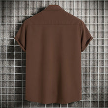 Load image into Gallery viewer, New Short Sleeve Shirts for Men Fashion Solid Casual Lapel Cardigan Tops Men Comfort Single-breasted Blouse Summer Beach Shirts
