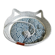 Load image into Gallery viewer, Pet Cat Bed Round Hand Woven Rattan Wear-resistant Cat Bed Summer Pet Bed Indoor Sleeping House Pet Products Accessories
