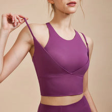 Load image into Gallery viewer, Sports Bra with Shock-absorbing Shoulder Straps for Women, Gathered Back, Fitness Bra, Running Top, New
