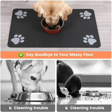 Load image into Gallery viewer, Pet Feeding Mat-Absorbent Pet Placemat Rubber Backing Quick Dry Water Mat for Dog Cat for Food and Water Bowl with Waterproof
