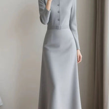 Load image into Gallery viewer, Elegant O-Neck A-Line Midi Dress
