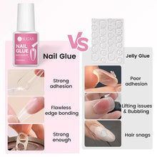 Load image into Gallery viewer, UR SUGAR 10ML Nail Glue No Need Lamp False Nail Tips Gel Cured Clear Color Nails Tools Super Strong Acrylic Tips Rhinestone Bond
