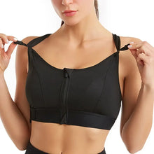 Load image into Gallery viewer, Sports Bras For Women Front Zipper Adjustable Strap Shockproof Elastic Fitness Athletic Brassiere Slim Yoga Crop Top
