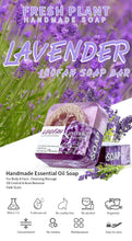 Load image into Gallery viewer, 100g Organic Lavender Oil Loofah Soap Natural Lemon Whitening Face Body Wash Bar Loofah Soap
