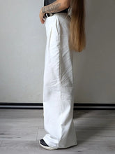 Load image into Gallery viewer, Summer White Pants For Women Cotton Formal High Waist Wide Leg Trousers Ladies Elegant Summer Women's Pants Straight Leg Office

