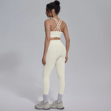 Load image into Gallery viewer, New Yoga Set for Woman Summer Gym Sports Running Bra Top Breathable Peach Buttocks Women Leggings Solid Color Yoga Set
