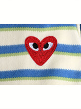 Load image into Gallery viewer, Striped Knit Baby Girl Romper
