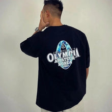 Load image into Gallery viewer, gyms T-shirt Men's Fashion short sleeve Tee Men summer Loose Fitness T-shirt men's Cotton Sports Training tops men sportswear
