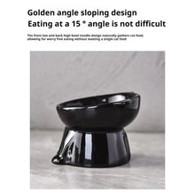 Load image into Gallery viewer, Cat Bowl Pet Accessories Ceramic Diagonal High Feet Cute Protection Cervical Spine Dog Bowl Drink Water Bowl Pet Supplies
