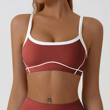 Load image into Gallery viewer, Yoga Sports Bra Color Clashing Shock Absorbing Brassiere Women Full Cup Breathable Gym Tube top Bra Yoga Workout Underwear
