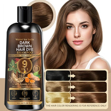 Load image into Gallery viewer, Unisex 9‑in‑1 Dark Brown Hair Care Shampoo Herbal Formula Nourish Scalp Long‑Lasting Hair Shine Daily Gentle Hair Cleanser
