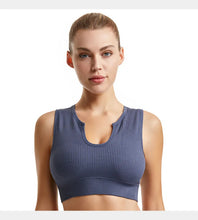 Load image into Gallery viewer, Women's Sleeveless Sports Bra Navel-Leaking with A Chest Pad  Highly Elastic Vest Sexy Stretchy Breathable Bra
