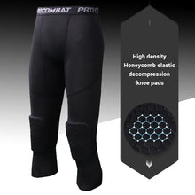 Load image into Gallery viewer, Men's Sports 3/4 Cropped Pants Padded Running Leggings Mens Joggers Elastic Compressions Sweatpant Football Basketball Trousers
