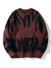 Load image into Gallery viewer, Geometric Knit Contrast Pullover Sweater
