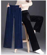 Load image into Gallery viewer, Women's pants with many reviews flared pants ice silk pants wide leg pants, high waisted blue loose straight leg pants 6XL
