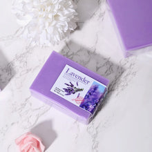 Load image into Gallery viewer, Natural Organic Lavender Essential Oil Soap Handmade Soap for Cleansing, Refreshing, Oil Control, Bath Soap
