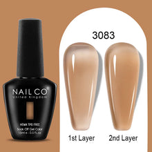 Load image into Gallery viewer, NAILCO 15ml Colorful Jelly Gel Nail Polish Gorgeous Color HEMA TPO FREE Soak Off UV LED Semi Permanent Long Wear Gel Varnish
