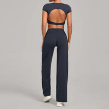 Load image into Gallery viewer, 2PCS Yoga Set Women Yoga Pant Workout Tracksuit Sportswear Gym High Waist Straight Leg Bottoms Fitness Bta Sports Suit XP01
