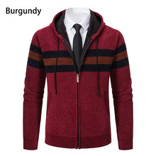 Load image into Gallery viewer, Hooded Knit Sweater Coat with Fleece Lining
