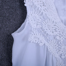 Load image into Gallery viewer, Summer tops for women  Fashion Lace Chiffon blouse V-Neck Loose Casual Chiffon Shirt
