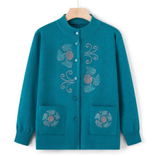 Load image into Gallery viewer, Women Winter Coats Vintage Printed Knitted Cardigan Sweater Female Jacket Spring Autumn Outerwears Top Wool Knitwear Coat
