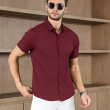 Load image into Gallery viewer, New Men's Business Casual Solid Color Short Sleeved Shirt for Summer Fashion No Ironing Comfortable and Versatile Top
