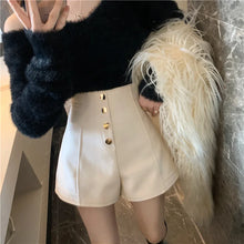 Load image into Gallery viewer, Black Shorts Women Spring Summer New Wide Leg Pants High Waist Single BreastedAApricot casual hot pants
