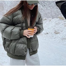 Load image into Gallery viewer, Women winter coats 2024 New in coats Couple style loose V-neck long sleeved top Thick and warm women's coat cotton-padded jacket
