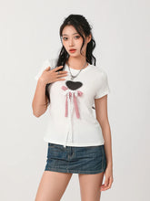 Load image into Gallery viewer, Heart Bow Lace Tee
