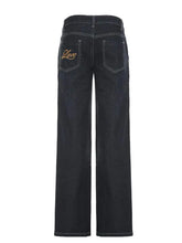 Load image into Gallery viewer, Women's Slim Fit Flared Jeans Y2K Vintage Low Rise Stretch Denim Pants with Embroidery Distressed Style for Everyday Outfits
