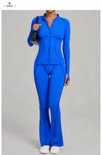Load image into Gallery viewer, New Gym Yoga Outfit for Women Zipper Long Sleeve Fitness Suit Daily Casual Running Fitness Sportswear Two-Piece Sets Coat+Pants
