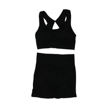 Load image into Gallery viewer, 2Pcs Women Yoga Outfit Set Sports Fitness Vest Running Workout Shorts Suit Gym Training Active Wear Handmade Accessory
