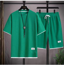 Load image into Gallery viewer, Trendy Suits for men Men's Summer Shorts Set Gym Outfit Student Short Sleeve Tee 2 Piece Set Tracksuits Men Casual Men Clothing
