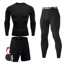 Load image into Gallery viewer, Men's Compression Sportswear Suits Gym Tights Training Clothes Workout Jogging Sports Set Running Rashguard Tracksuit For Men
