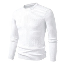 Load image into Gallery viewer, Autumn Mens Crew Neck Sweaters Long Sleeve Lightweight Knit Ribbed Dress Pullover Sweaters Outdoor Casual Twist Cable Sweaters
