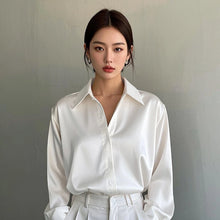 Load image into Gallery viewer, Elegant Korean Satin Office Shirt
