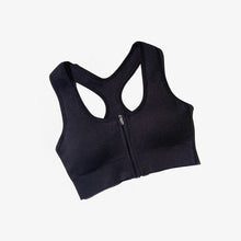 Load image into Gallery viewer, Sports Bra Crop Top Zipper Fitness Women Sportswear Sport Top Bras For Fitness Gym Female Running Push Up Yoga Workout Bra

