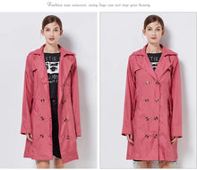 Load image into Gallery viewer, Fashion Women Thin Raincoat Poncho Ladies Waterproof Long Slim Raincoats Adults Outdoor Hiking  Windproof Rain Coat With Belt
