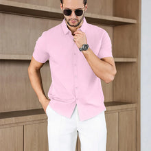 Load image into Gallery viewer, New Men's Business Casual Solid Color Short Sleeved Shirt for Summer Fashion No Ironing Comfortable and Versatile Top
