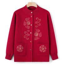 Load image into Gallery viewer, Women Winter Coats Vintage Printed Knitted Cardigan Sweater Female Jacket Spring Autumn Outerwears Top Wool Knitwear Coat
