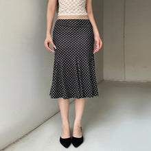 Load image into Gallery viewer, Dot Print Low Waist Skirts Spring Summer Vintage Casual Skirts Women Fashion Midi Skirts
