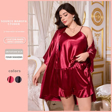 Load image into Gallery viewer, Satin Three Piece Pajama Set
