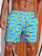 Load image into Gallery viewer, New Men's Shorts Hawaiian Yellow Duck Mens Printing Short Summer New Swim Trunks Elastic Waist 3D Print Breathable Short Pants
