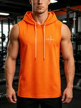 Load image into Gallery viewer, Summer Men‘s Workout Tee Running Training Hooded Sleeveless Gym Fitness Top Fashionable Loose Quick Drying Sports Tank Top
