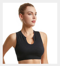 Load image into Gallery viewer, Women's Sleeveless Sports Bra Navel-Leaking with A Chest Pad  Highly Elastic Vest Sexy Stretchy Breathable Bra
