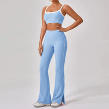 Load image into Gallery viewer, Yoga Set Women Sport Bra Gym Workout Legging High Waist Wide Flare Pant Fitness Sports Shorts Active Wear Suit
