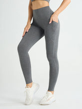 Load image into Gallery viewer, New High Waist Women's Leggings Stretch Yoga Pants Tights With Pockets Push Up Fitness Running Sportswear Solid Color Pants
