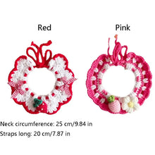 Load image into Gallery viewer, Pet Accessories Adjustable Flower Pet Scarf Bib Sweet Handmade Cat Strawberry Collar Decorative Cozy Cat Woven Bib Photo Shoots
